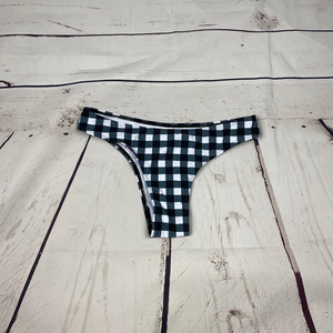 Black Checkered Bikini Bottoms‎
